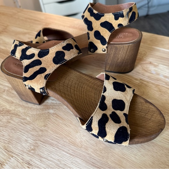 Urban Outfitters Alana Wood Leopard Print Women’s Sandals Size 7.5/8 (EU 38) - Picture 4 of 11